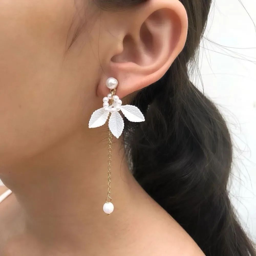 flower drop earrings N944